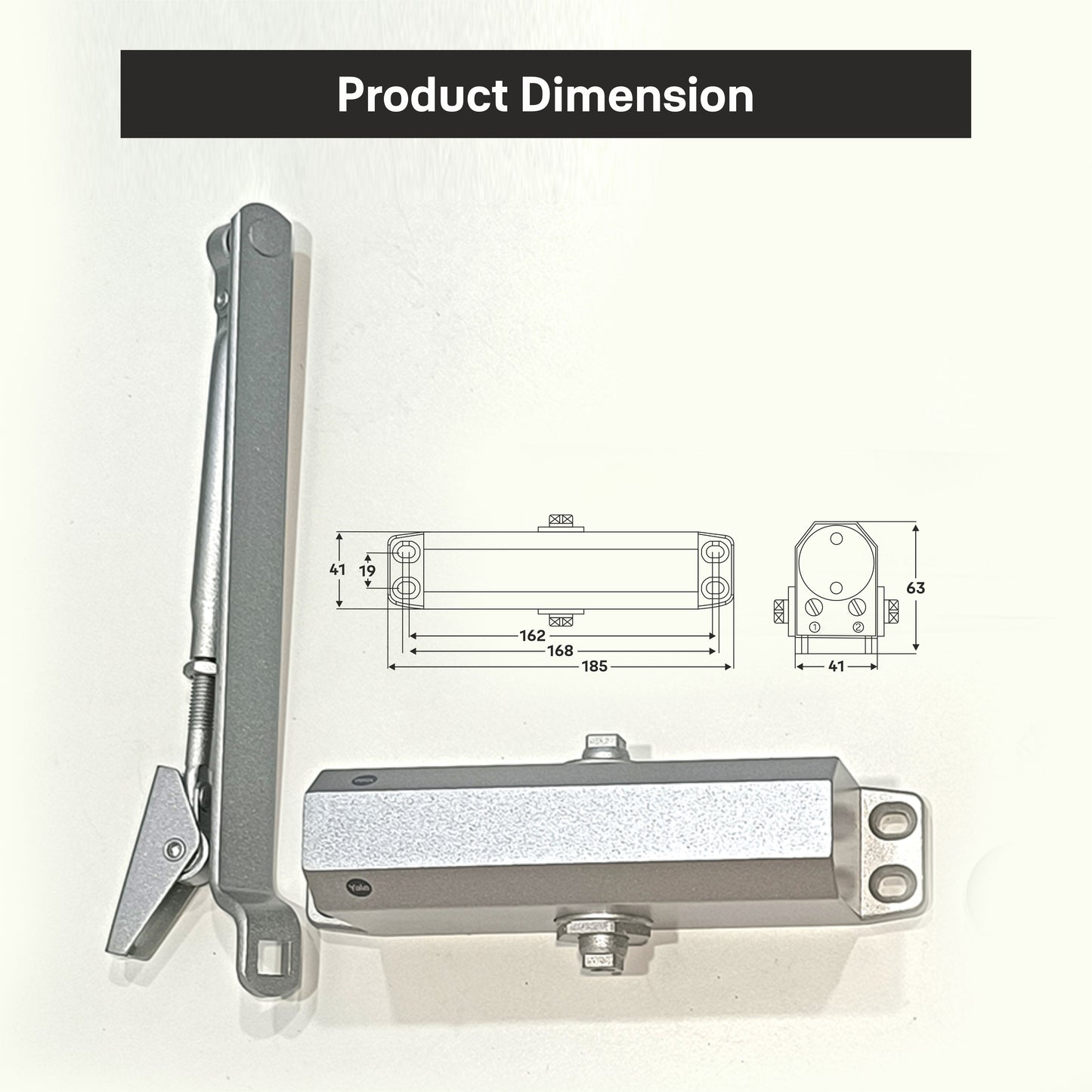 DCR 503 Door Closer EN Size 3, Silver.