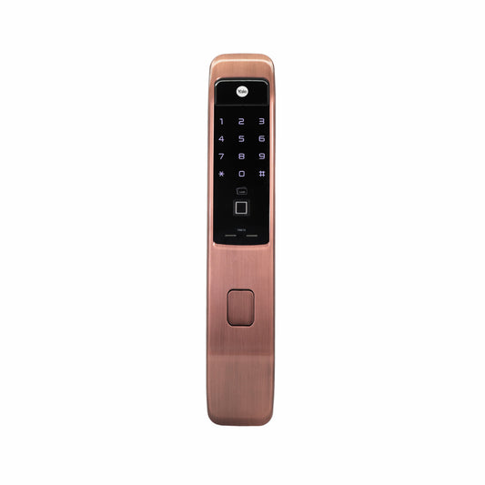 Yale YMI 70 Red Bronze Smart Door lock with push pull mechanism