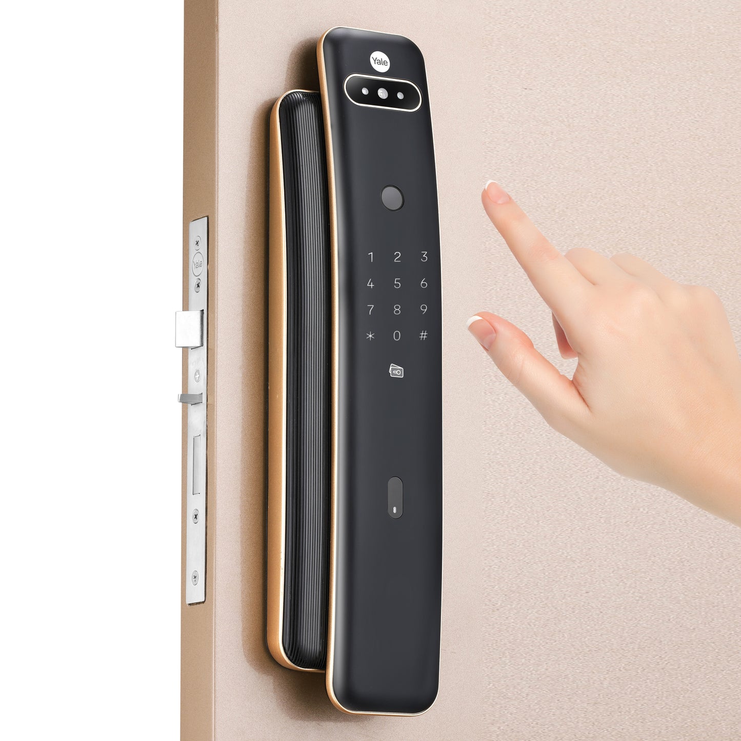 Yale Luna Pro+ Smart Lock with Face scan technology, Fingerprint, PIN, RFID and Manual Key (Bluetooth Module and Wifi Bridge Included)