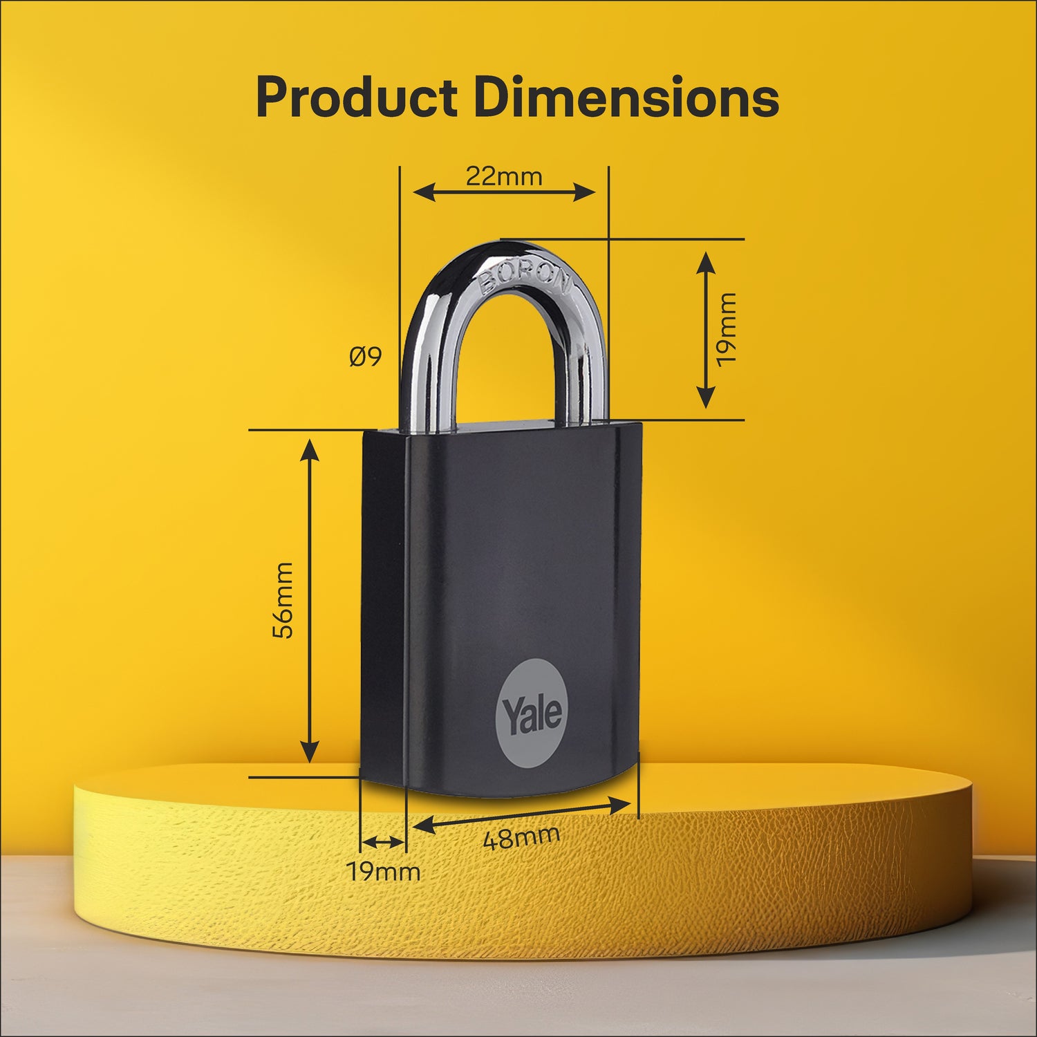 Yale High protection padlock with boron steel shackle