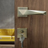 SM-01-01-02 Yale SM series Mortise Lock Comboset with Rose and Escutcheons, Cylinder with Knob inside and keys Outside, AB Finish
