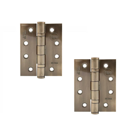Ball Bearing Butt Door Hinges 4.0 x 3.0 x 3.0mm , SS304, Antique Brass Color, Pack of 2