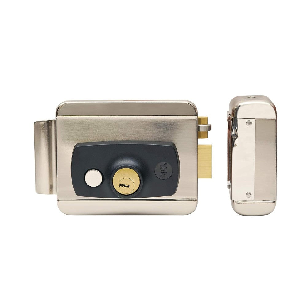 YALE ELECTRIC RIM LOCK, Satin Nickel, Both side keys