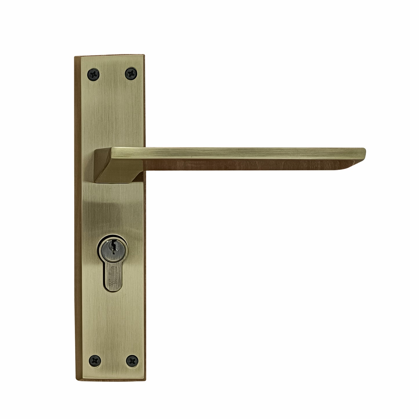 SM-03-02-02 Yale SM series Mortise Lock Comboset with backplated Handle, Cylinder with Knob inside and keys Outside, Antique Brass