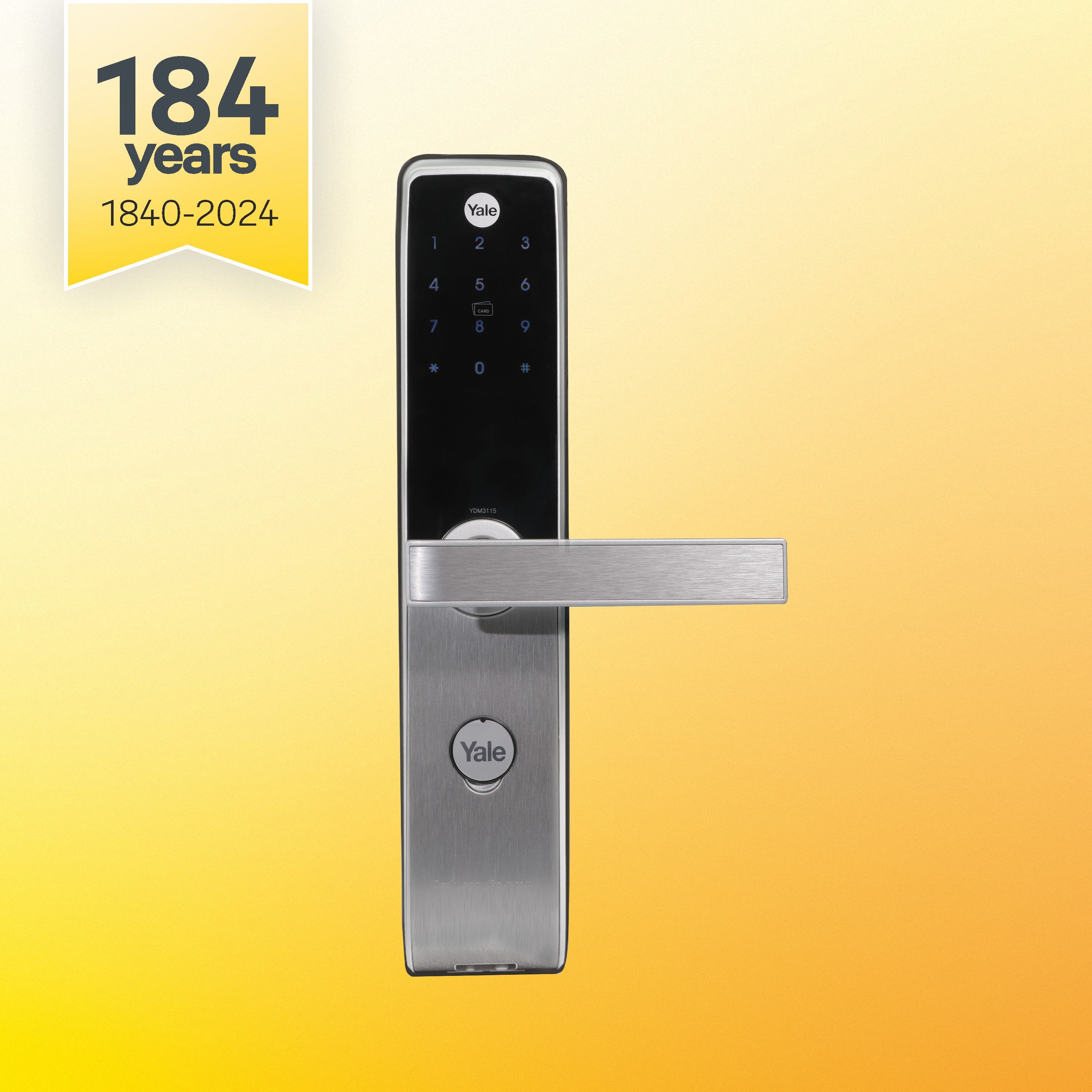 YDM 3115 AV Series- Smart Lock, Silver with PIN, RFID and