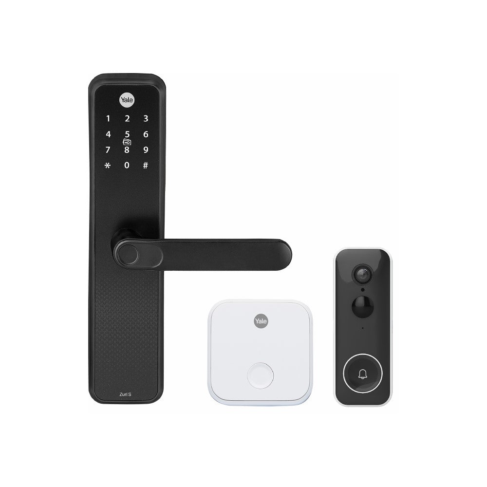 Special bundle offer Zuri S (Black) Smart Lock with Smart Video Doorbell and Connect wifi Bridge