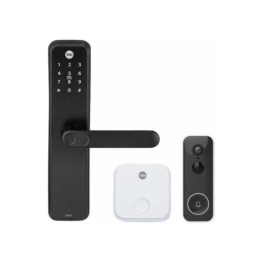 Special bundle offer Zuri S (Black) Smart Lock with Smart Video Doorbell and Connect wifi Bridge