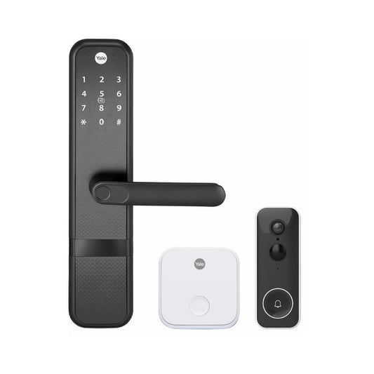 Special bundle Yale Zuri Smart Lock (Black) with Smart video door bell and Connect wifi bridge