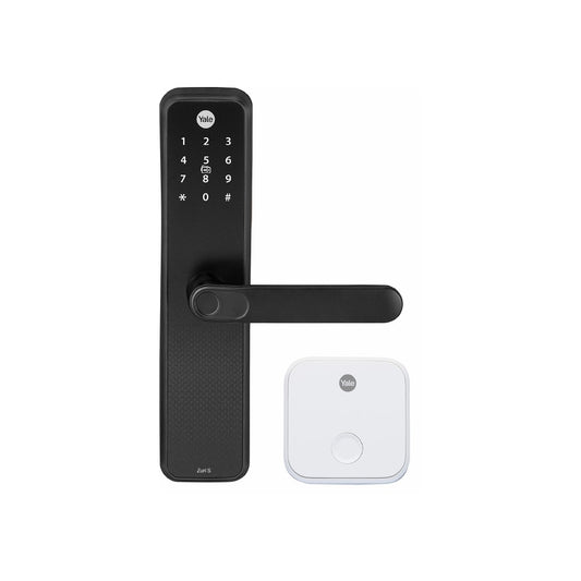 Yale Zuri S (Black) Smart Lock with 5 way unlocking (Fingerprint, PIN, RFID, Manual Key and Built-in Bluetooth to Access through Home App) Included Connect Wifi Bridge