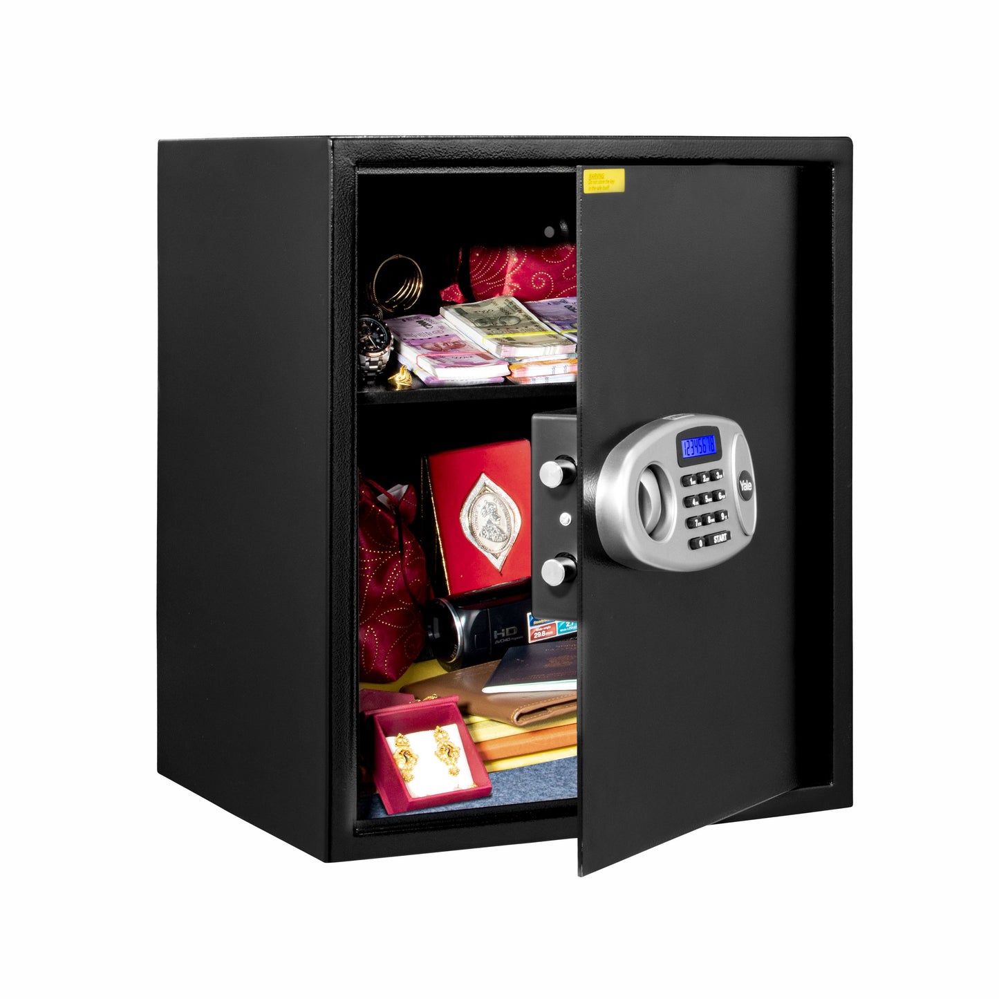 Yale Standard Professional X-Large Electronic Safe locker with Pincode Access- 59 litres, Black