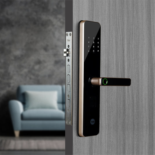 Yale YDME 200nxt digital door lock in gold color 