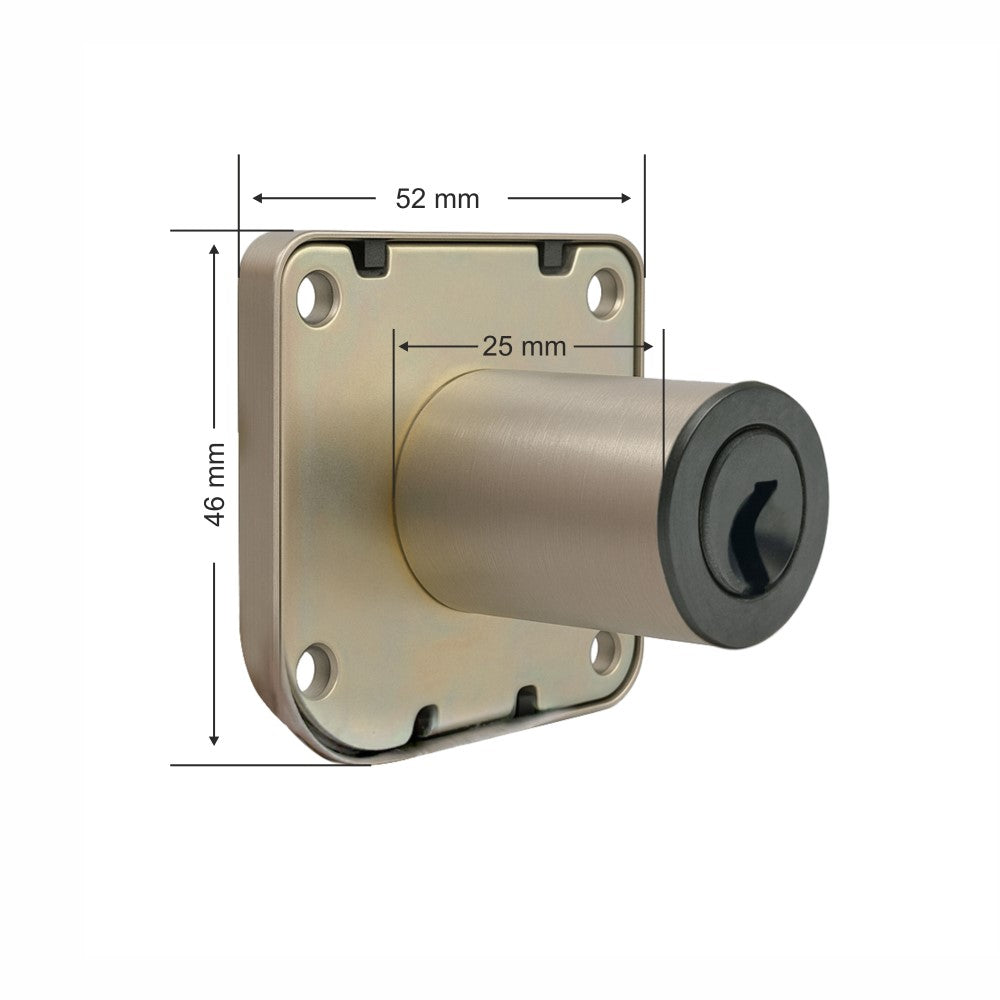 Yale Drawer Lock DRW Series 25mm | Stainless-steel Lock with Dimple Key | Reversible Keys | Deadbolt | Installed in Cupboards, Wardrobes & Wooden Furniture |  Black Matt Color