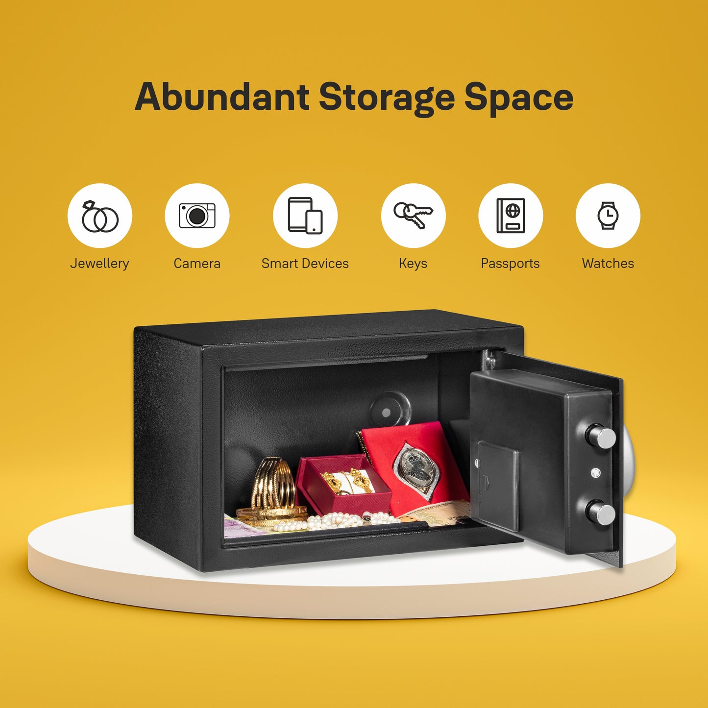 Yale Standard X-Large (41.0ltrs) and Small (8.6 ltrs) lockers Combo pack, with Pincode and manual access, Black