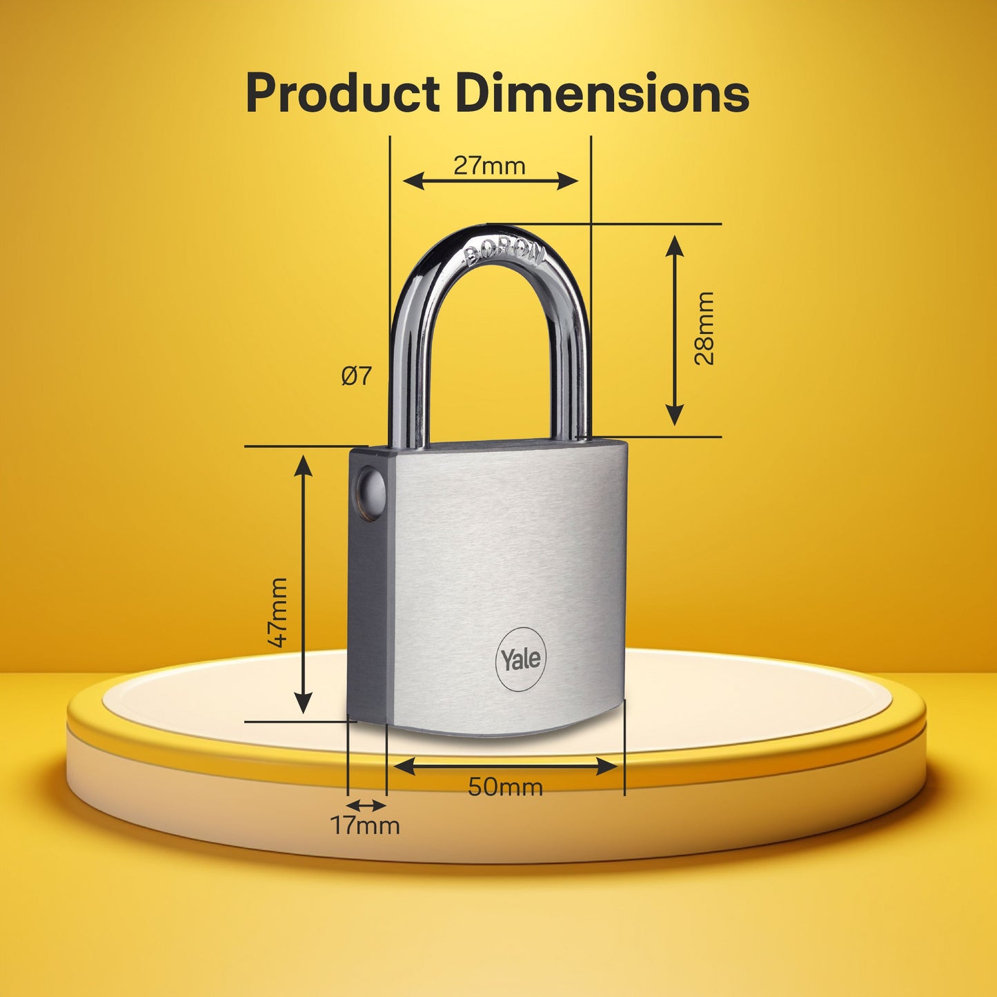 Y120 High security Brass lock with Boron steel shackle