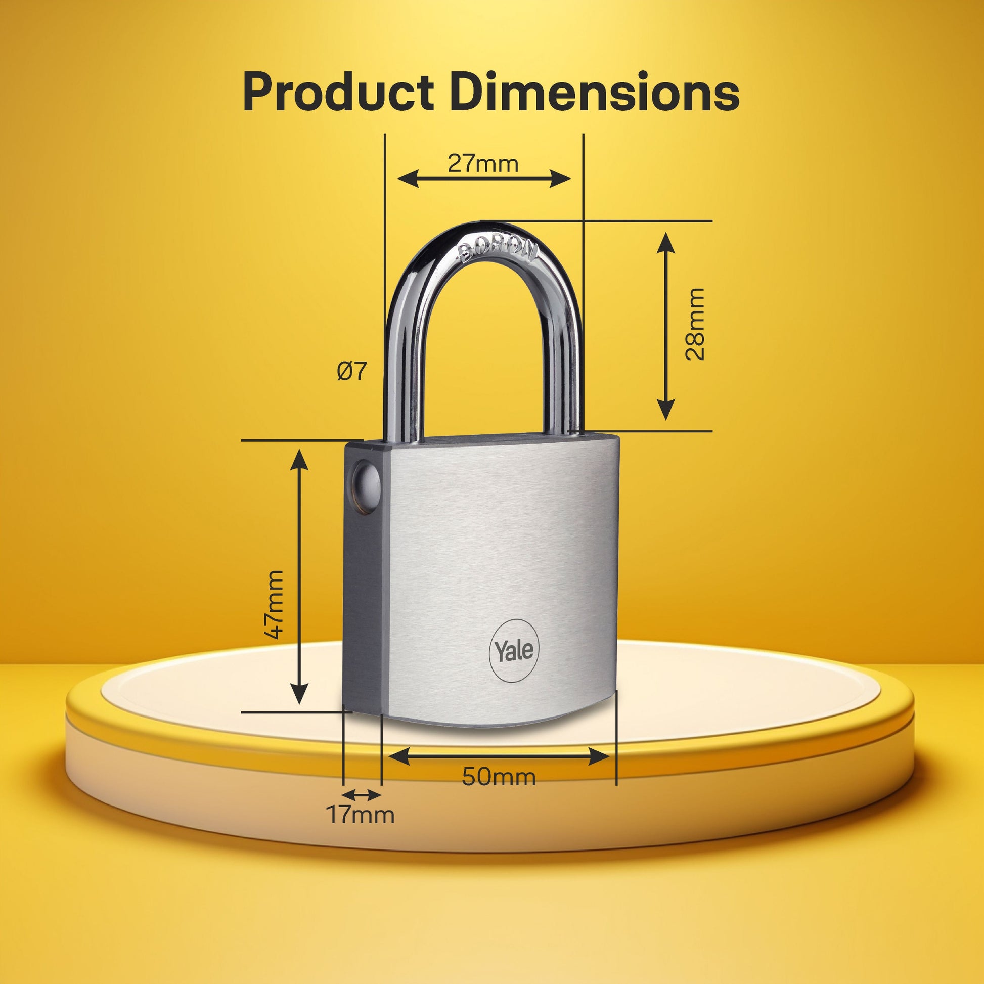 Y120 High security Brass lock with Boron steel shackle