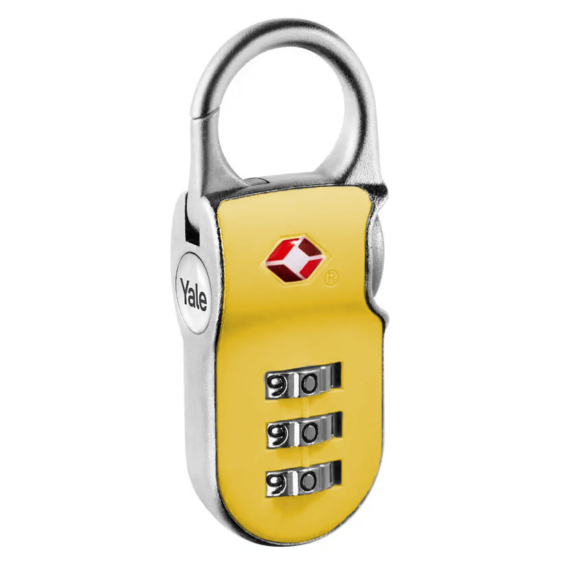Yale YTP2/26/16/1Y TSA (Travel Sentry Approved) Series, Combination Lock, Clip-on shackle, Yellow