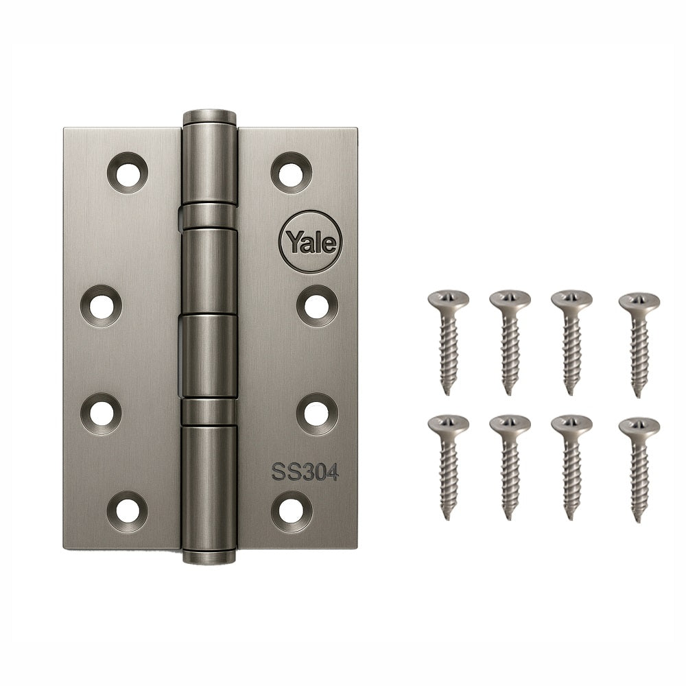 Ball Bearing Butt Hinges, 5.0x 3.0 x 3mm , Satin Steel finish, Pack of 2