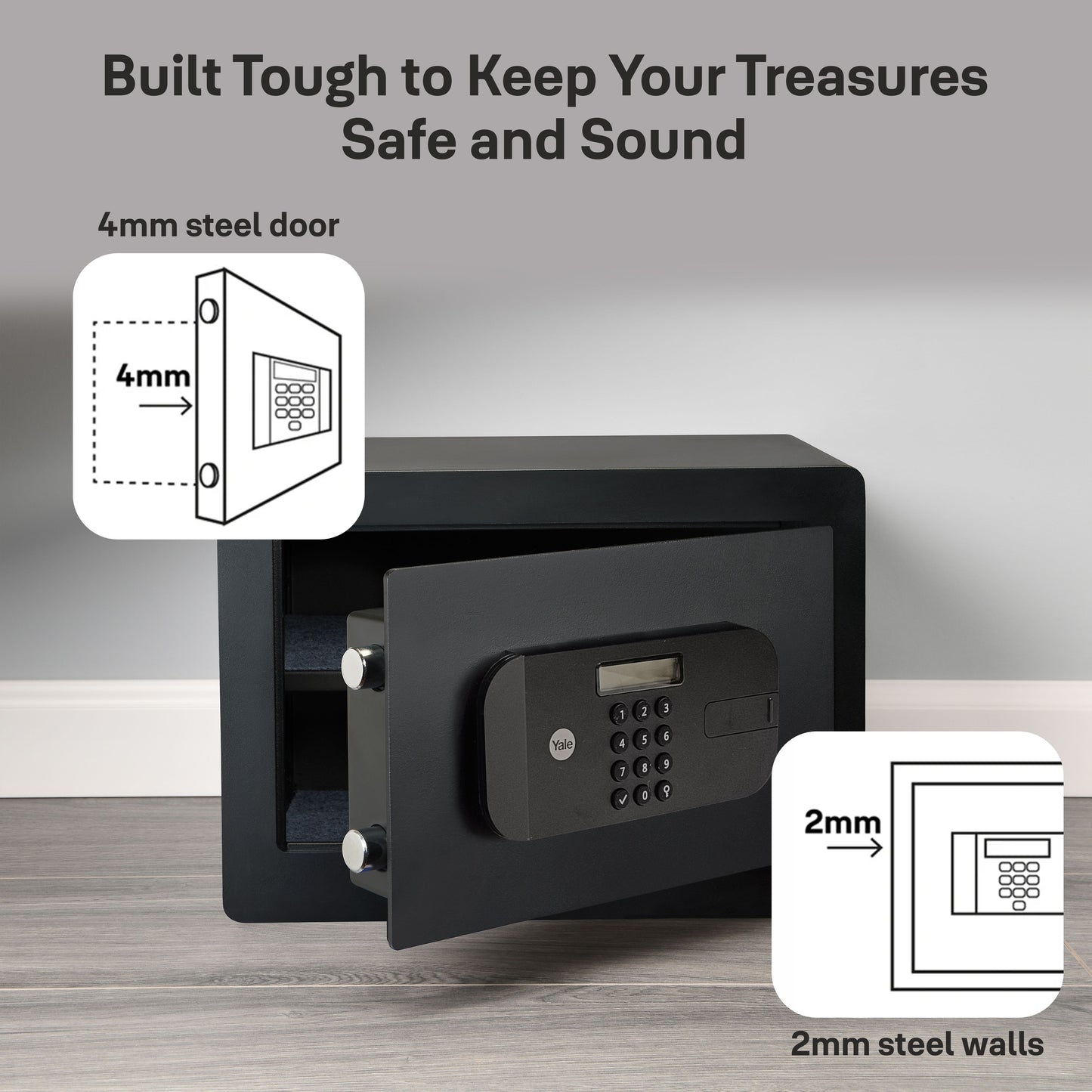 Yale YSEB/200/EB1 High Security Compact Digital Safe Locker PIN, Black