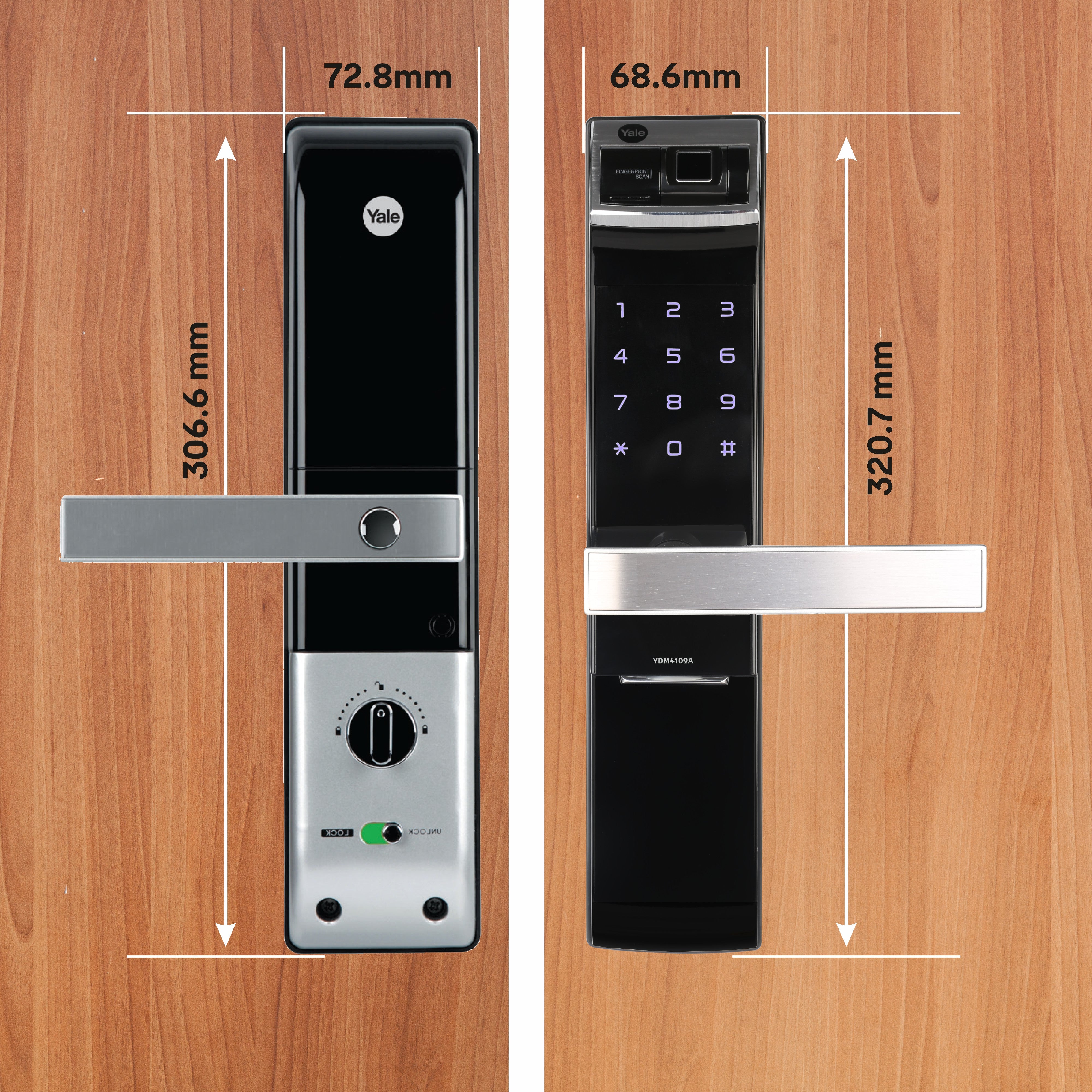 YDM 4109- A Series, Biometric Smart Lock, Black – Yale India