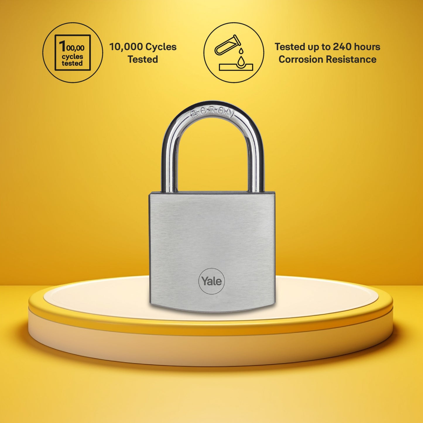 Y120 High security Brass lock with Boron steel shackle