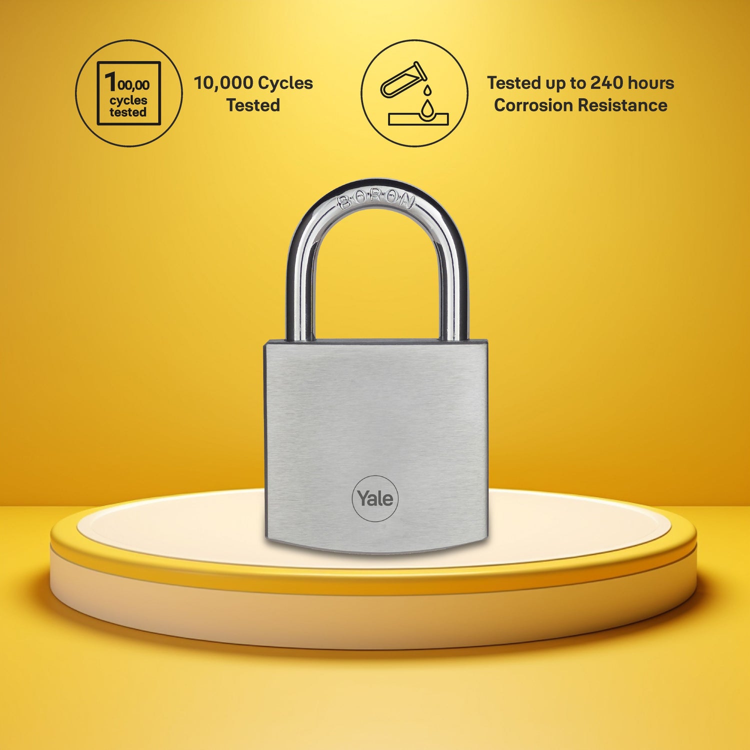 Y120 High security Brass lock with Boron steel shackle