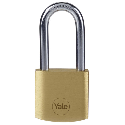 Y110B/30/147/1 Yale 30mm Brass Padlock with long shackle -3nos. regular keys (Brass Finish)