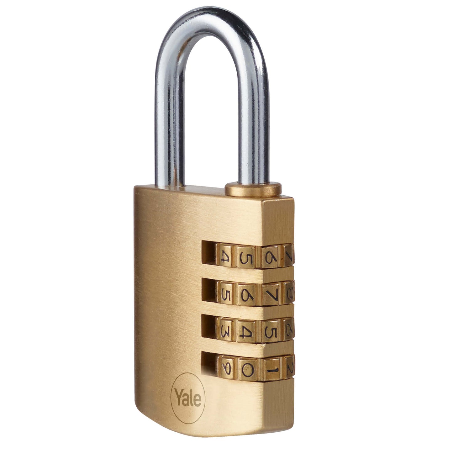 Yale Y150B/40/130/1 Brass Combination Padlock,40mm, 4 dial combination
