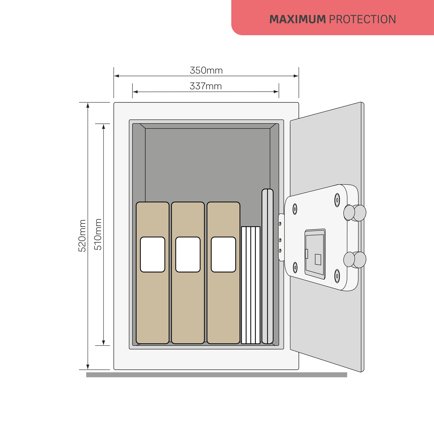 Yale YSFM/520/EG1 Maximum Security Large Digital Locker with Fingerprint and Pin Access - Grey