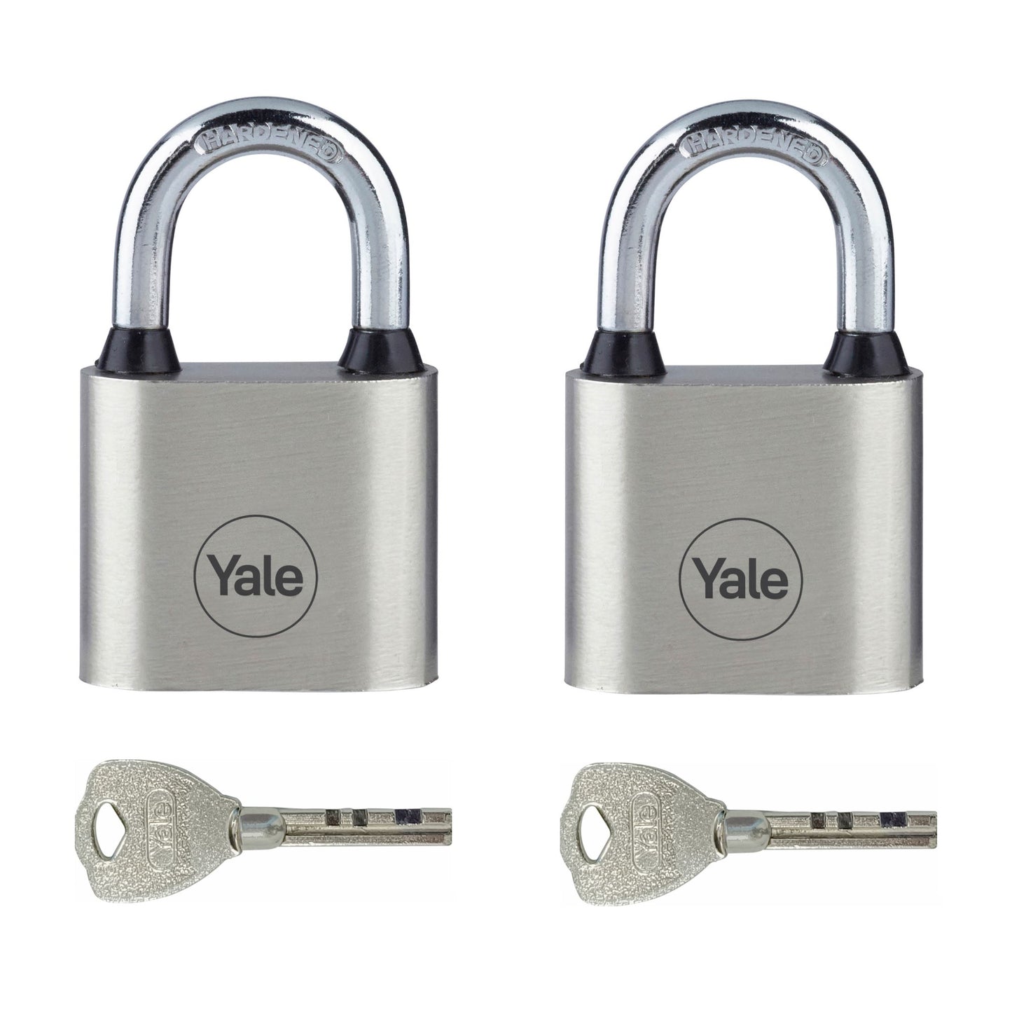 Y112/50/128/1 Yale 50mm Iron Disc Padlock (Pack of 2) with 3 Retaining Keys (With each lock) (Silver Finish)