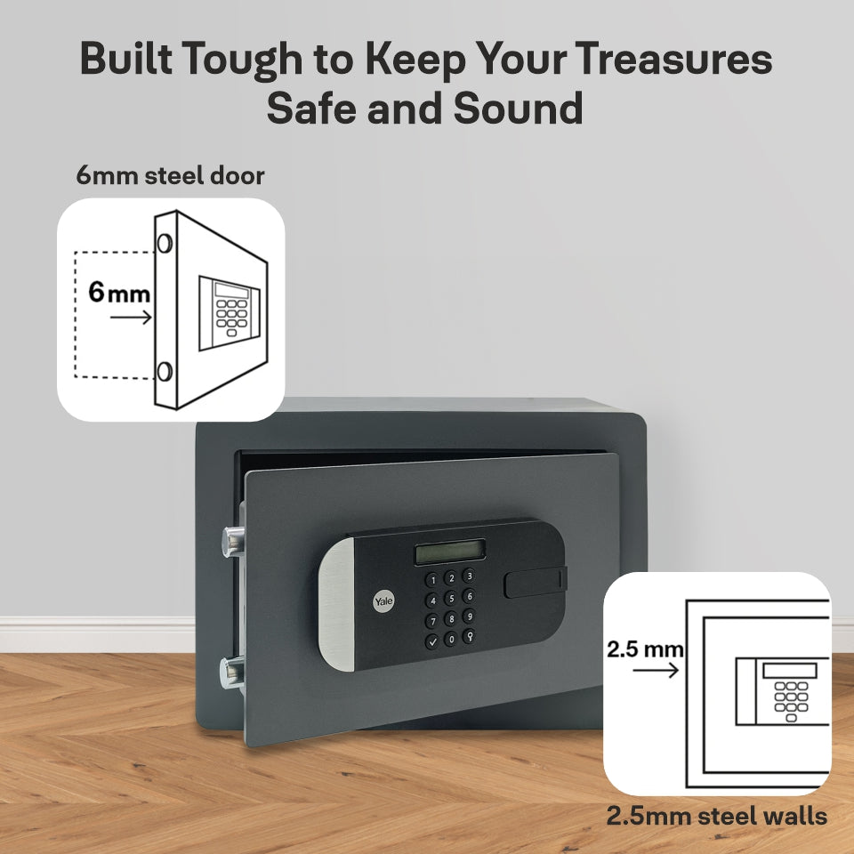 YSFM/250/EG1 Maximum Security Digital Locker with Fingerprint and Pin Access - Grey