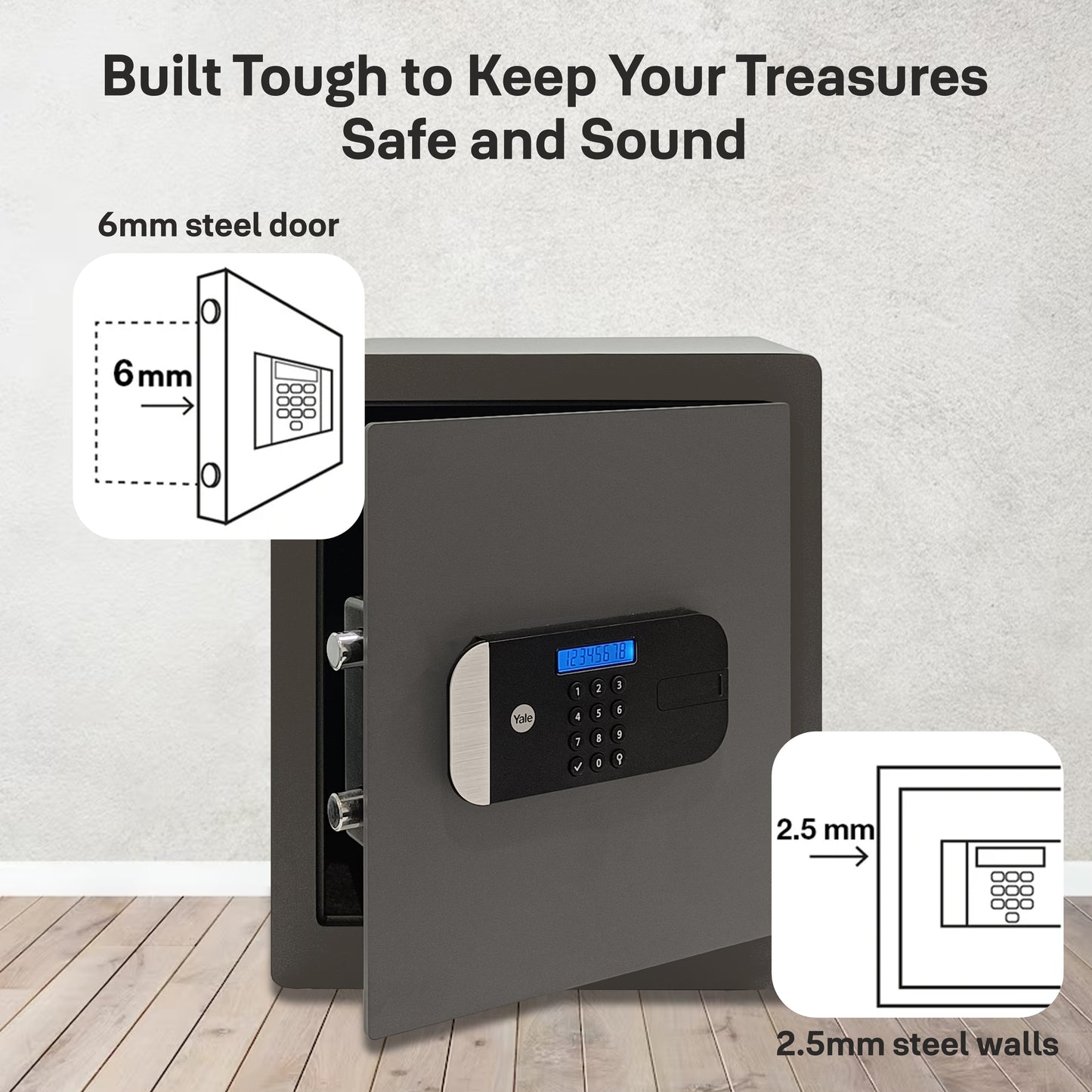 YSFM/400/EG1 Maximum Security Large Digital Locker with Fingerprint and Pin Access - Grey