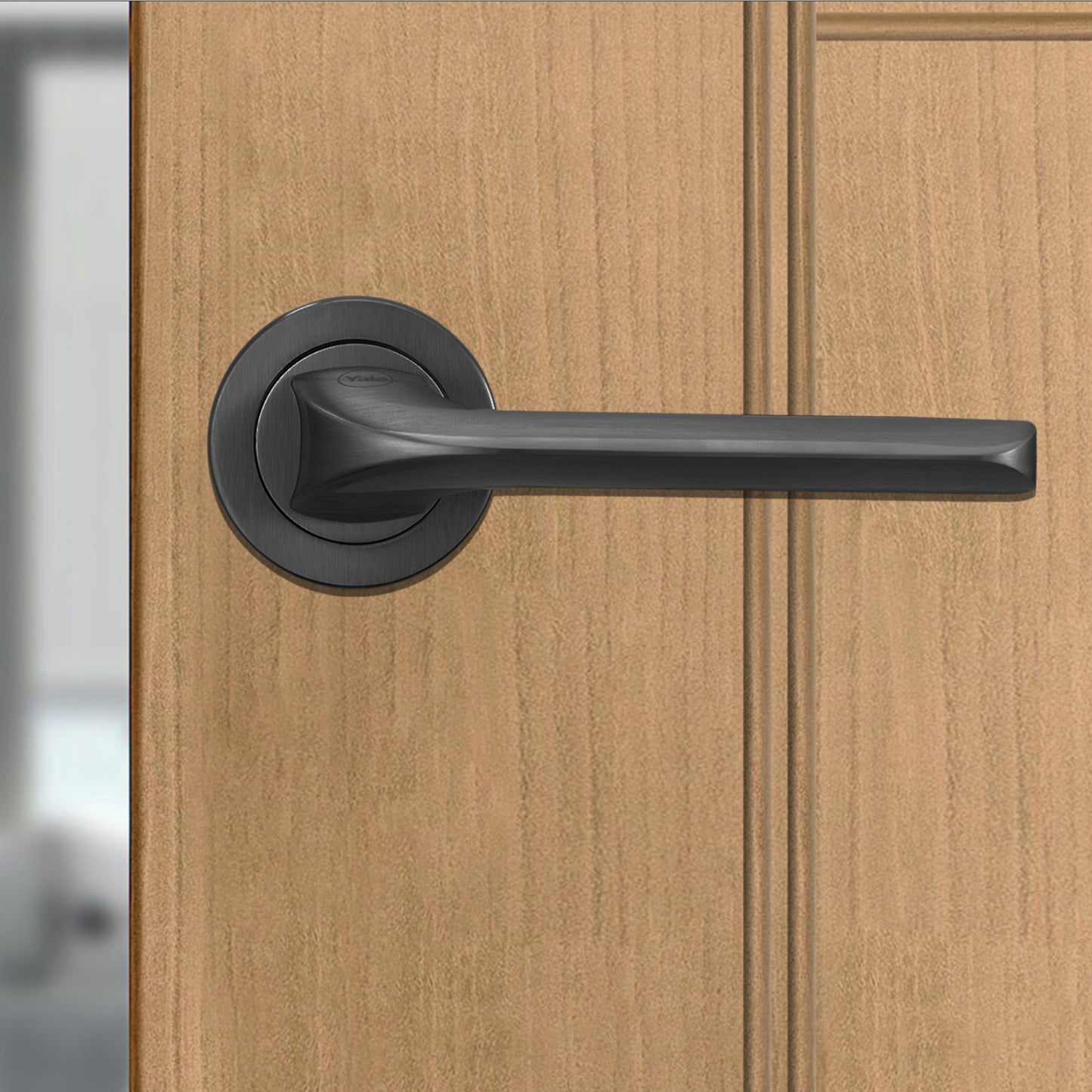 YE-1101-BM Mortise Baby Latch Lock Comboset with Lever Handle with Rose, Black Matt