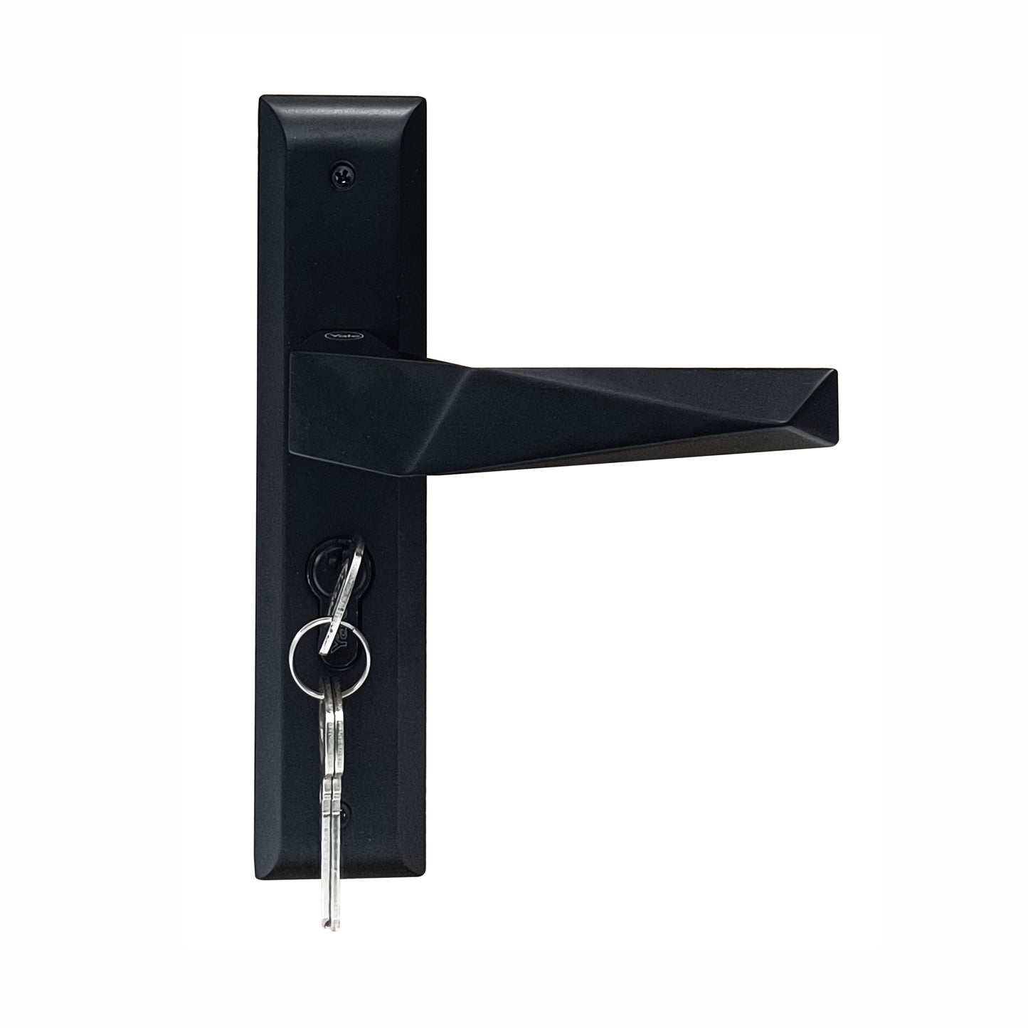 SM-01-02-03 Yale SM series Mortise Lock Comboset with backplated Handle, Cylinder with Knob inside and keys Outside, Black Matt Finish