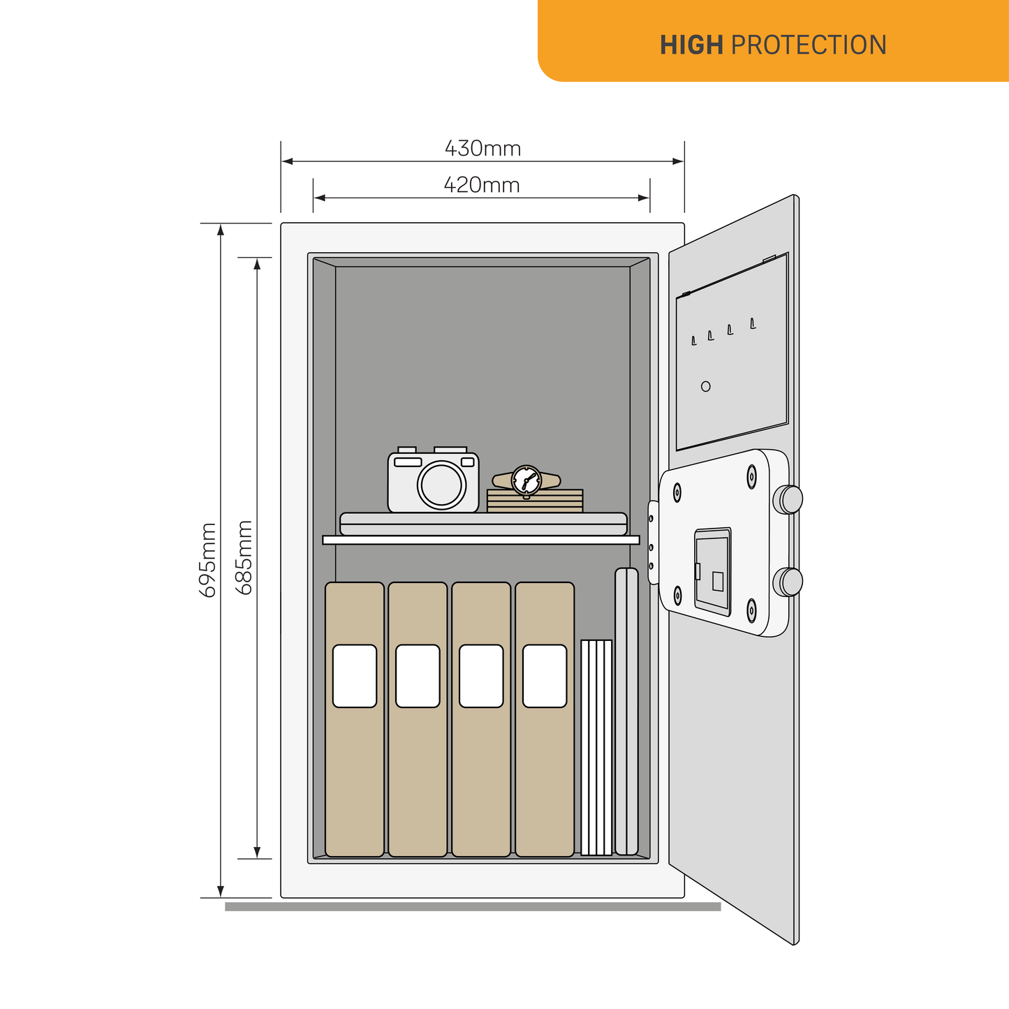 YFM/695/FG2 X-Large Fire Safe Locker (90 minutes) for Home & Office