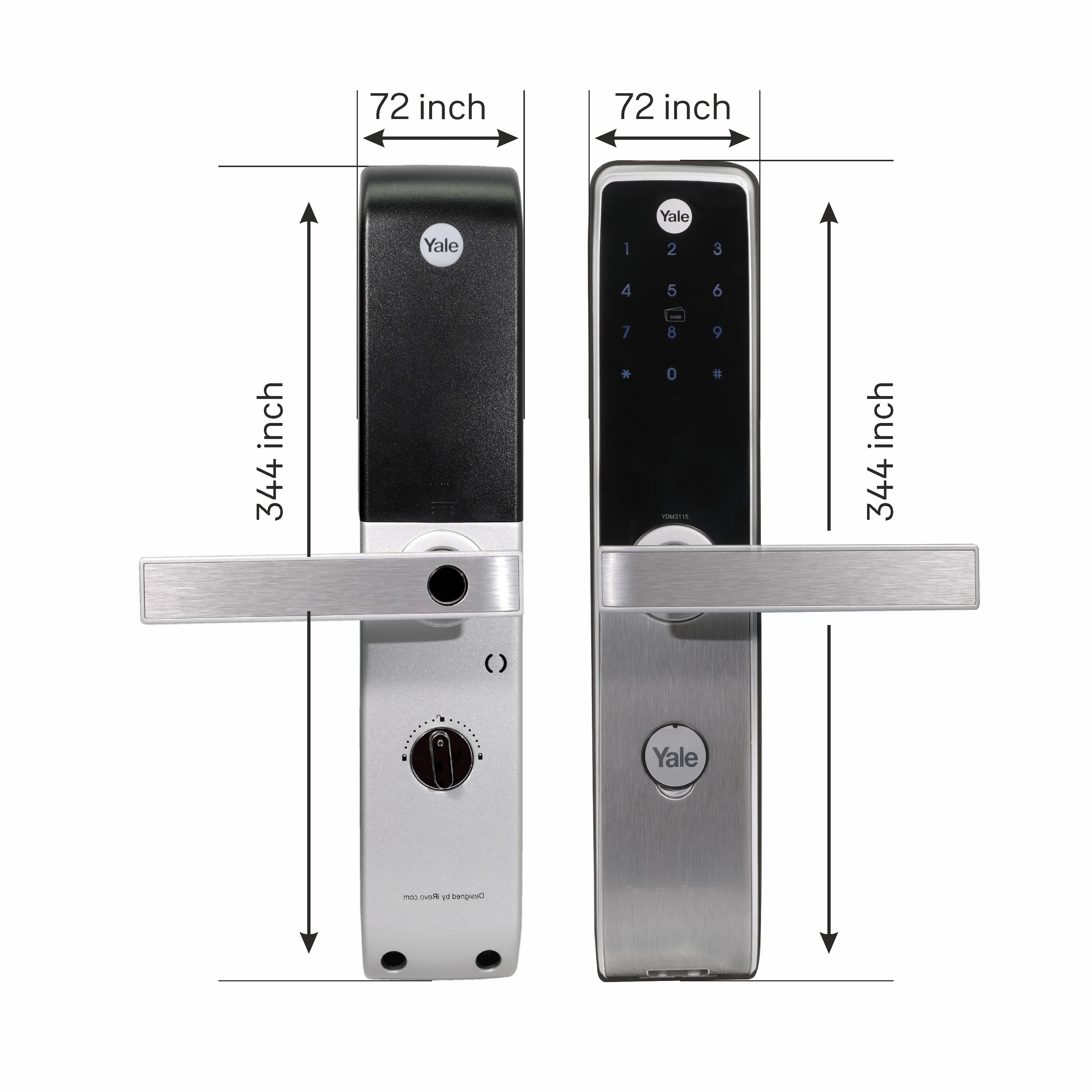 YDM 3115 AV Series- Smart Lock, Silver with PIN, RFID and