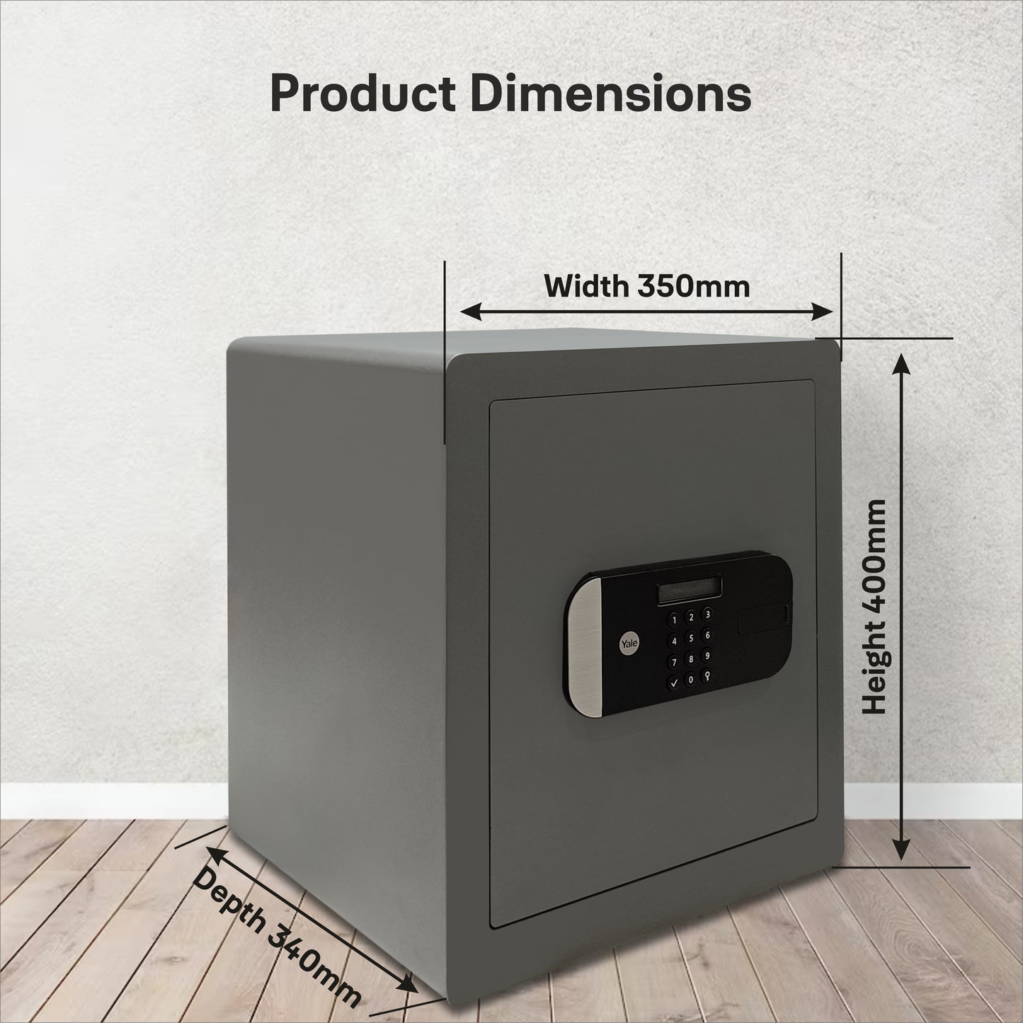 YSFM/400/EG1 Maximum Security Large Digital Locker with Fingerprint and Pin Access - Grey