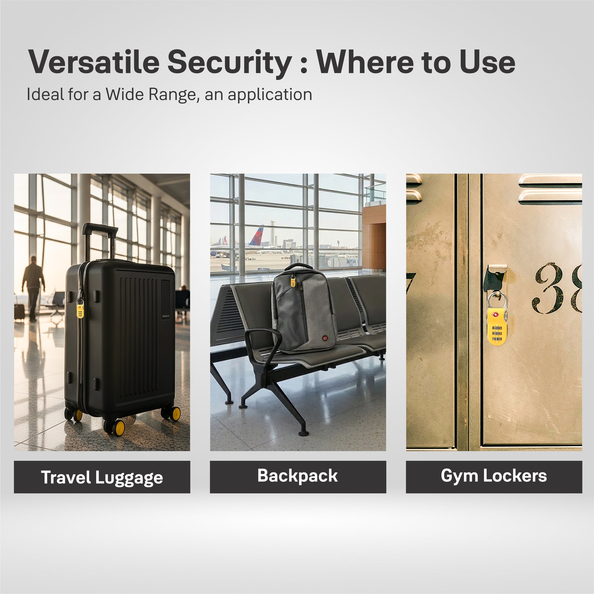 Yale TSA luggage lock YTP2 Series lifestyle combination locks