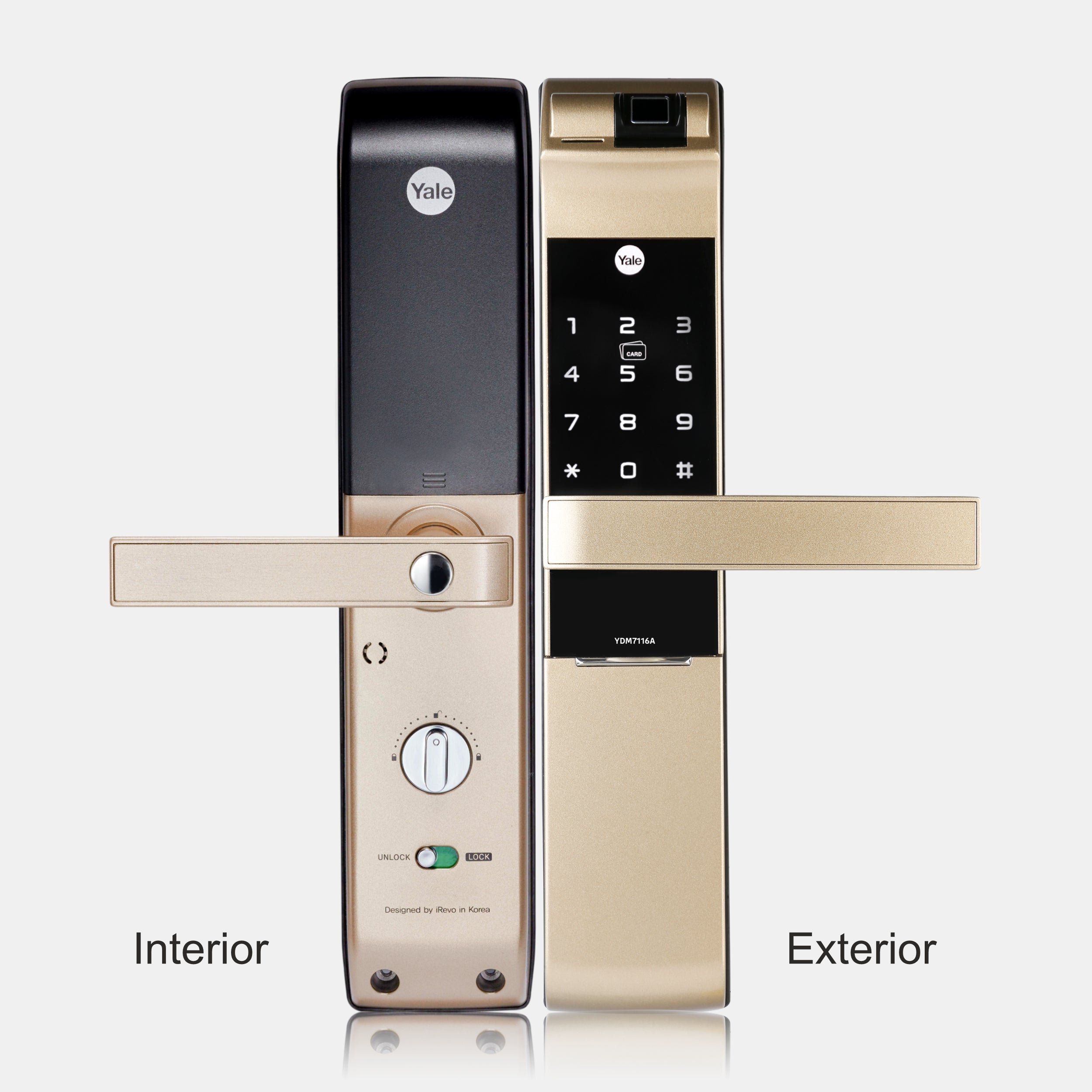 YDM 7116A Smart Lock, Champagne Gold with Fingerprint, PIN Code
