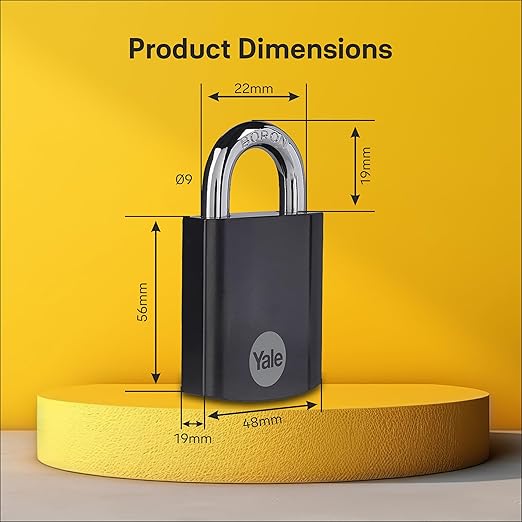 Yale Y90SB/45/129/1 Hardened Padlock with long shackle with 3nos. regular keys