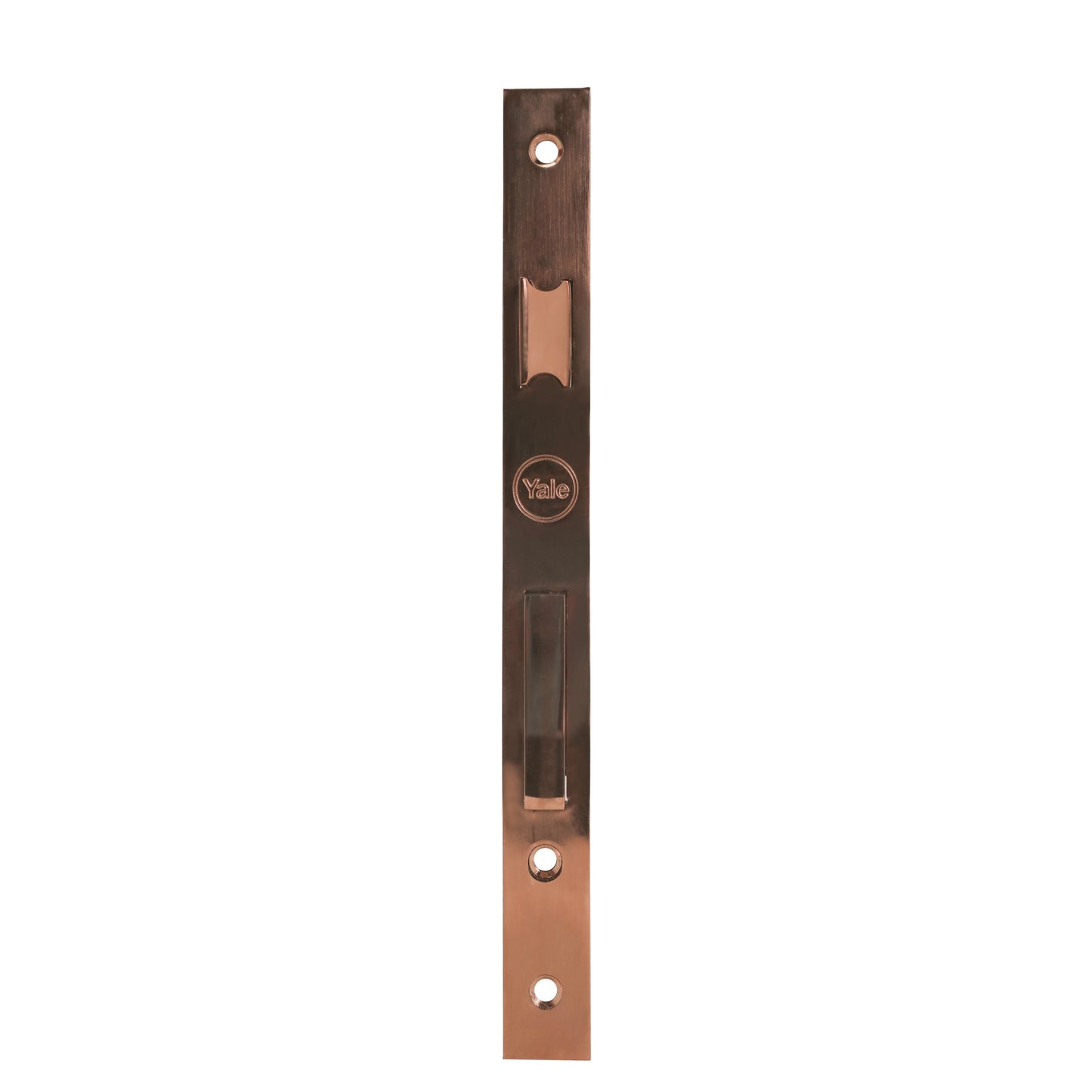 Yale Mortise Lock, 85mm Centre Distance And 45mm Backset, PVD Rose Gold color plate with Strike plate in box