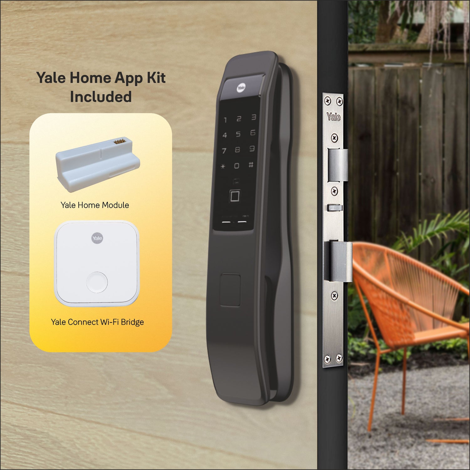 Yale YMI 70 Black Smart Door lock with push pull mechanism