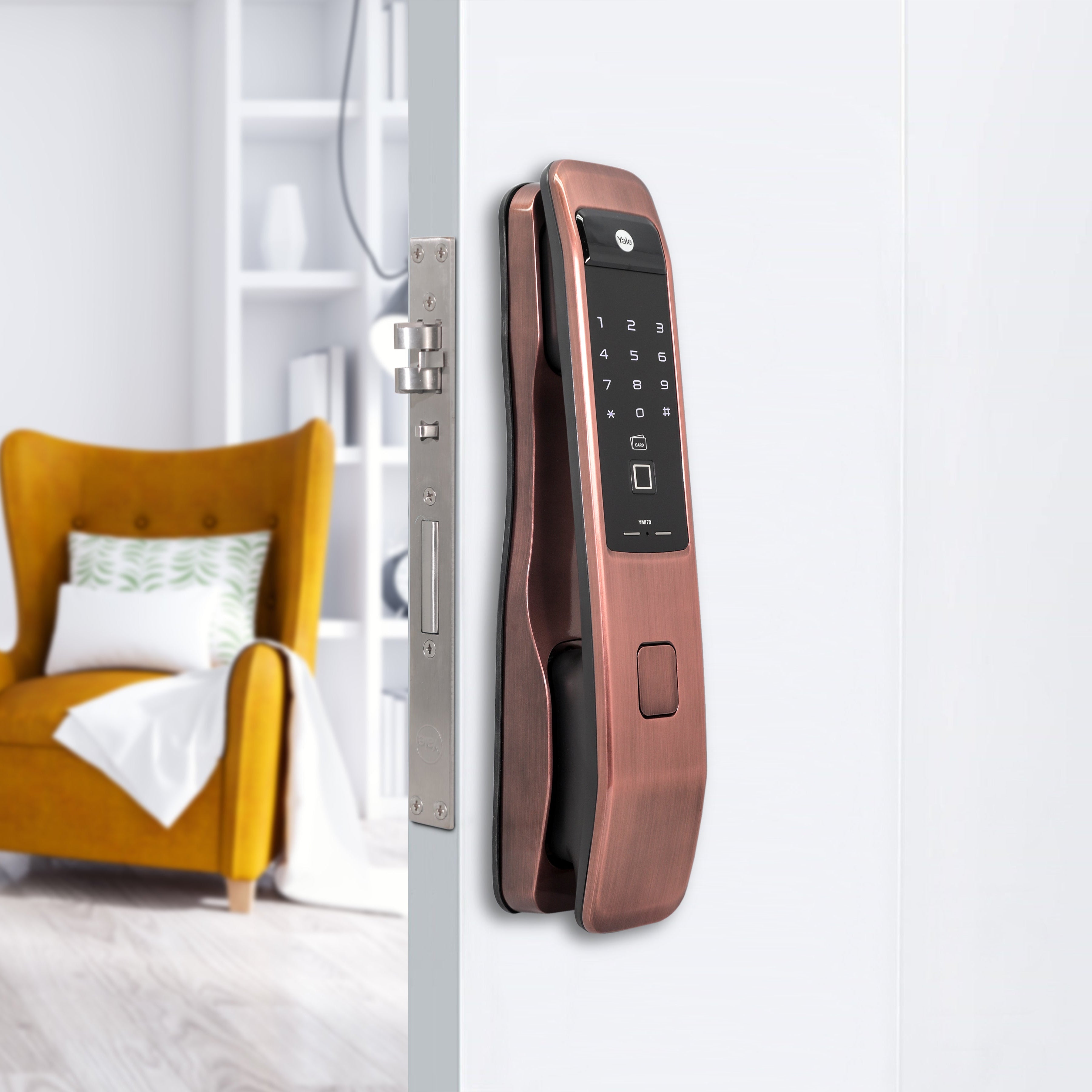 YMI 70 RB - A Series, Push Pull Smart Lock, Red Bronze (Bluetooth