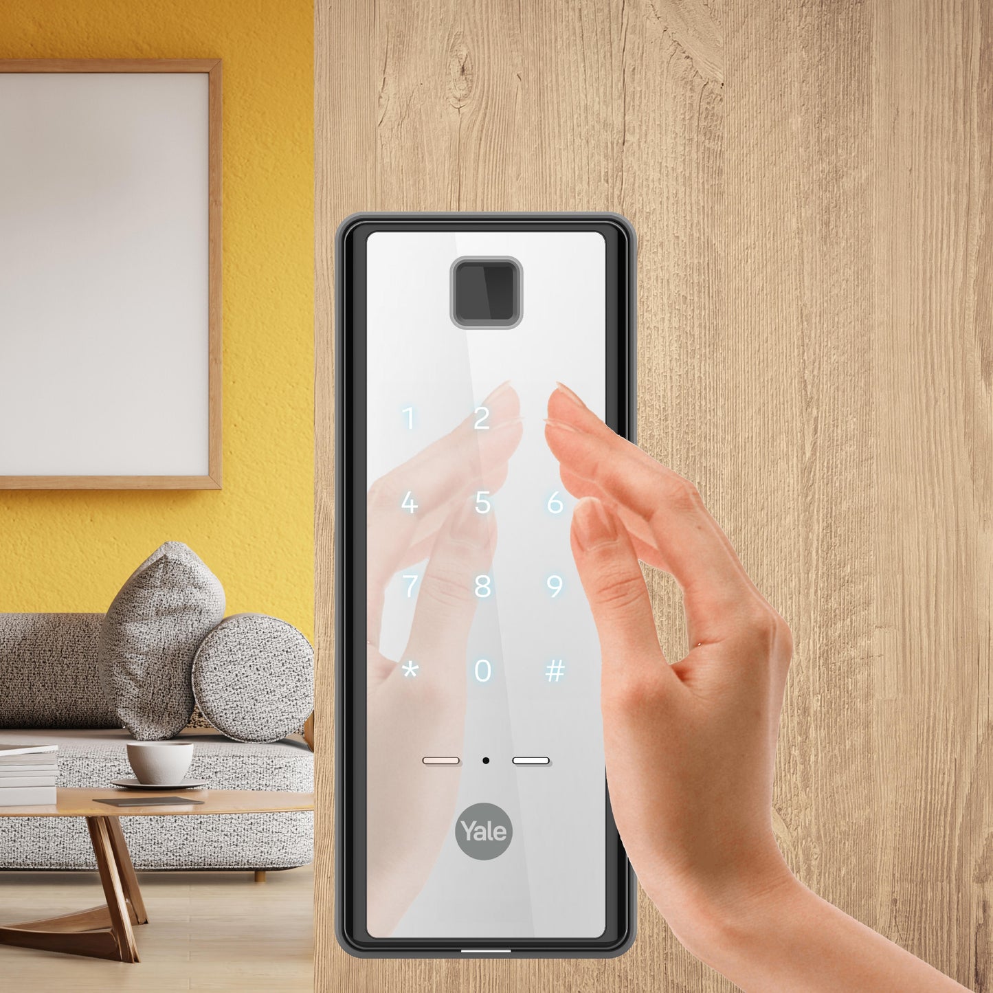 Yale Reflecta Digital Lock, Mirror finish with PIN and Fingerprint access