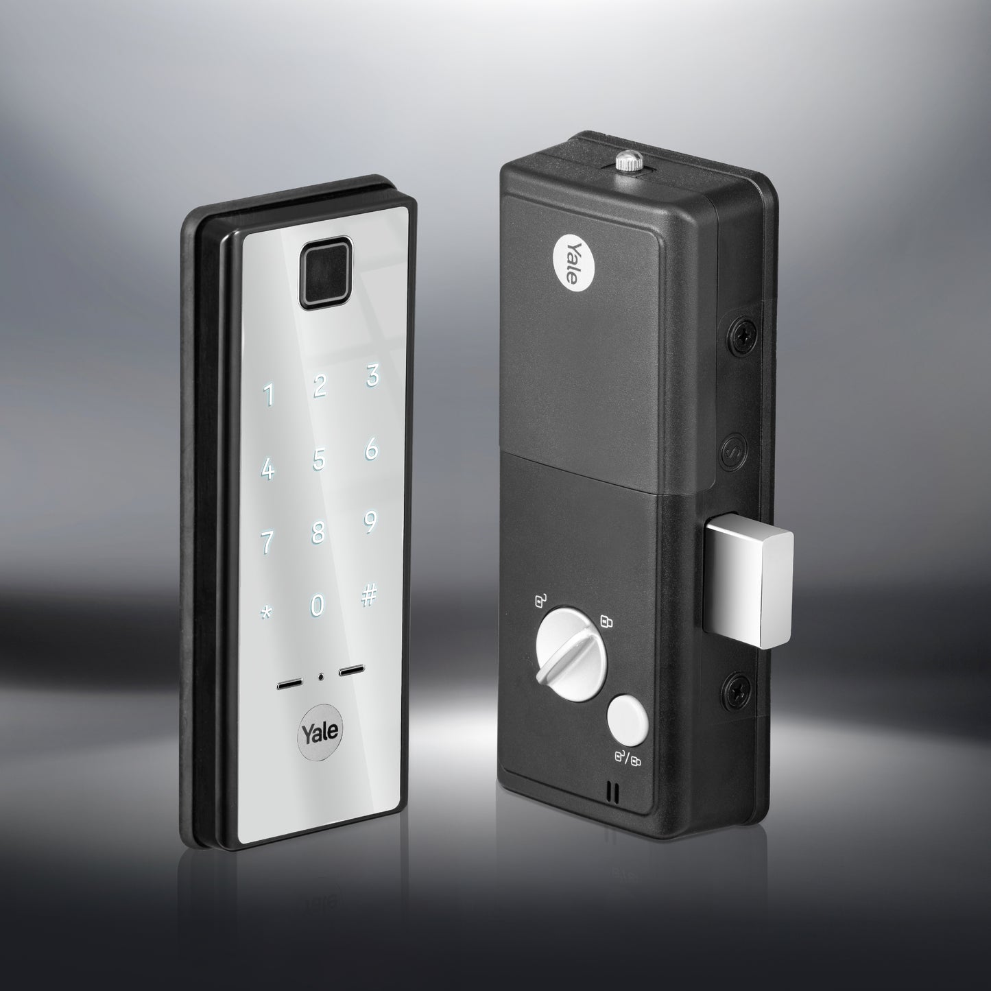 Yale Reflecta Digital Lock, Mirror finish with PIN and Fingerprint access