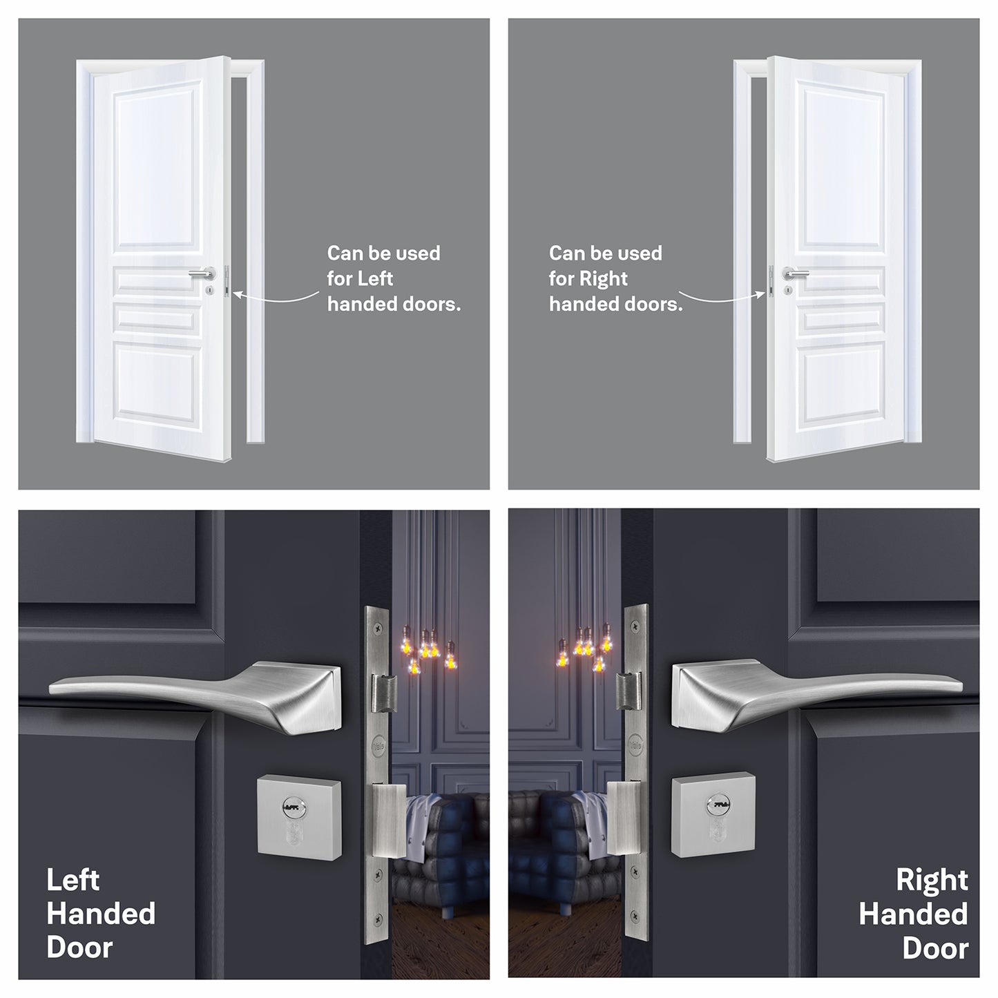 YMEL 702-SS Yale YMEL series Mortise Lock Comboset with Rose and Escutcheons, Cylinder with Knob inside and keys Outside, SS Finish