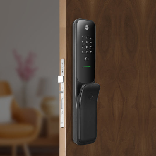 Yale Kyra Pro, Push Pull Smart Lock, with fingerprint, PIN, RFID, Manual Key, Black