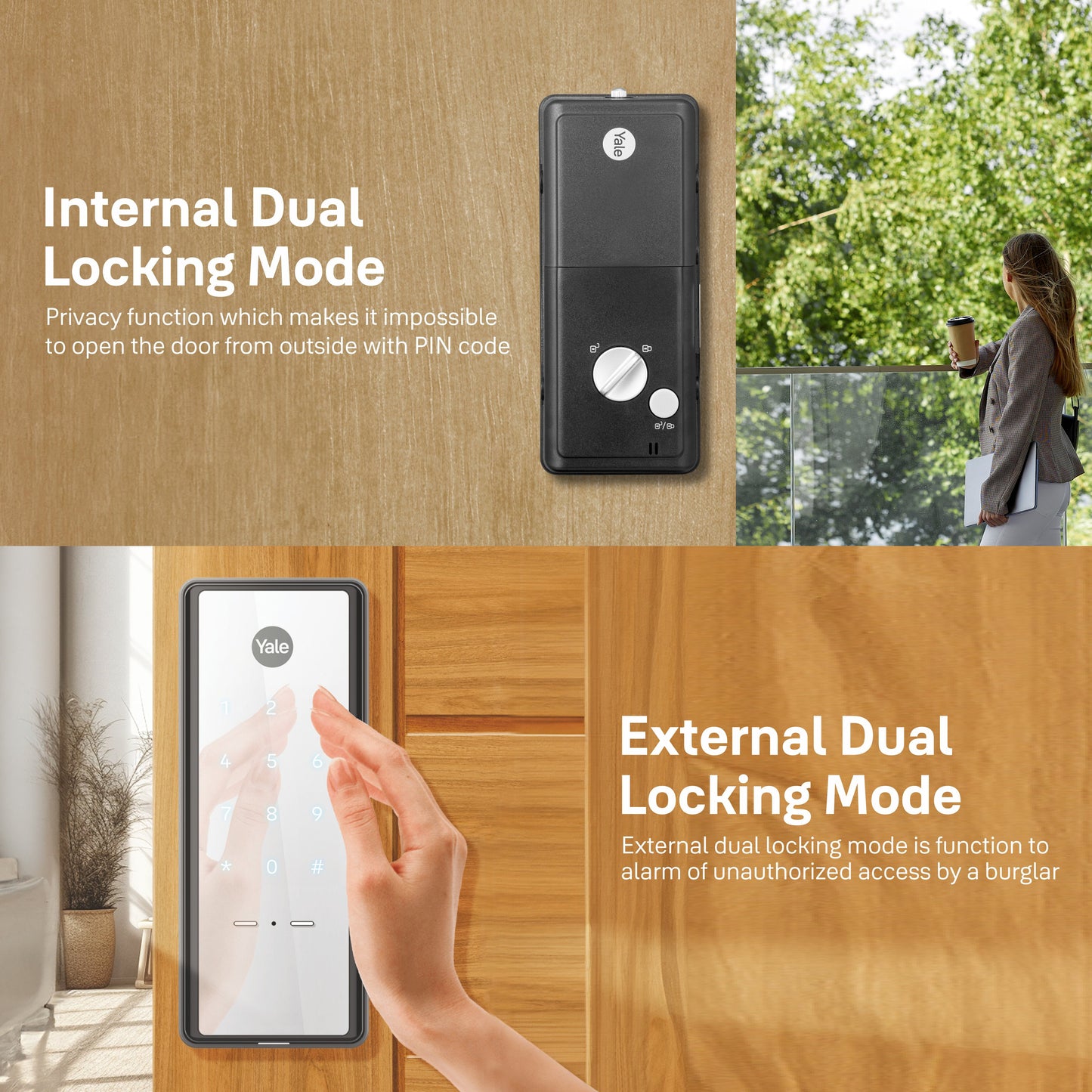 Yale Reflecta Digital Lock, Mirror finish with PIN access