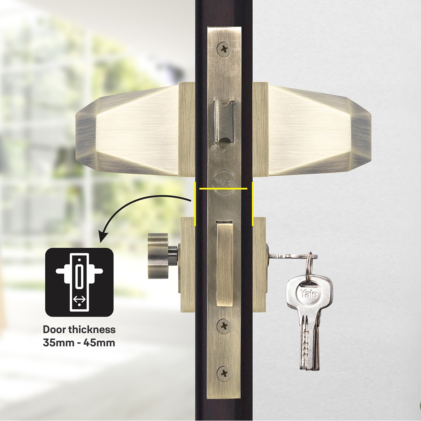 YMEL Lever handle and Mortise lock set