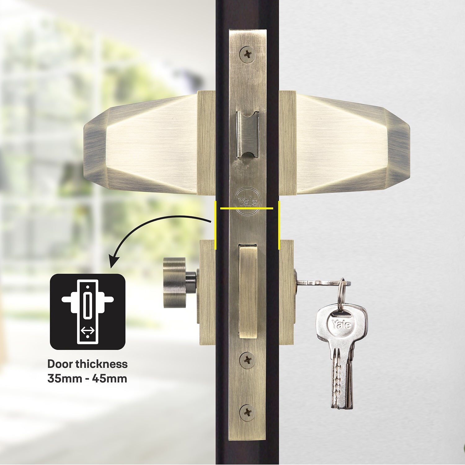 YMEL Lever handle and Mortise lock set