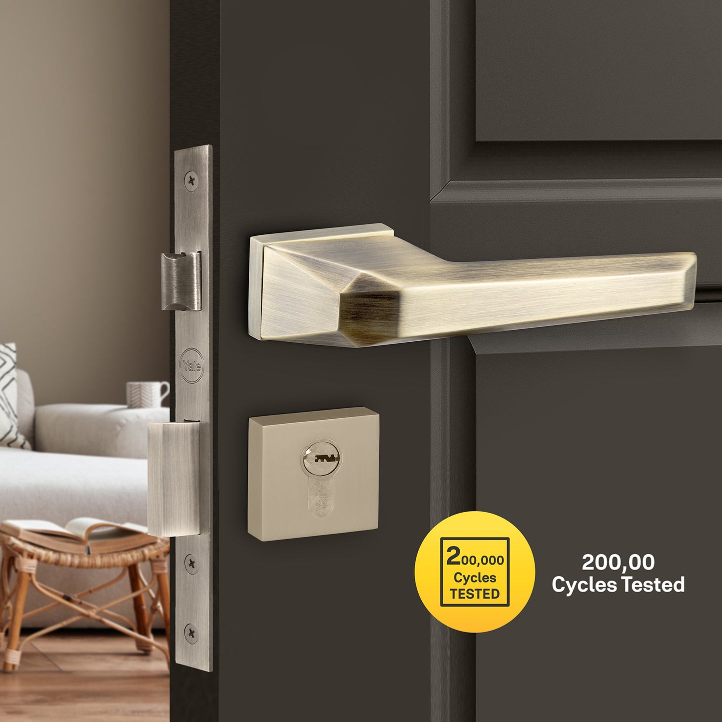 YMEL Lever handle and Mortise lock set